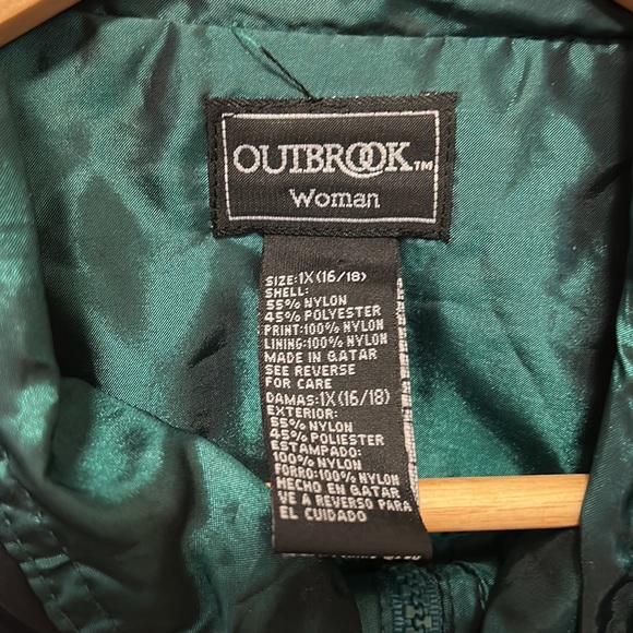 Vintage OutBrook Woman Green Blue Front Floral Mesh Track Set - Picture 5 of 5